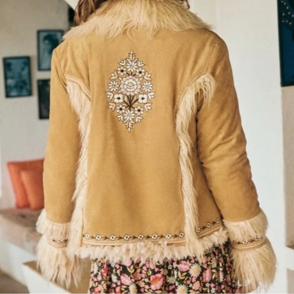 NWT Spell Joplin Cropped Jacket in Hazelnut XL - Picture 2 of 8